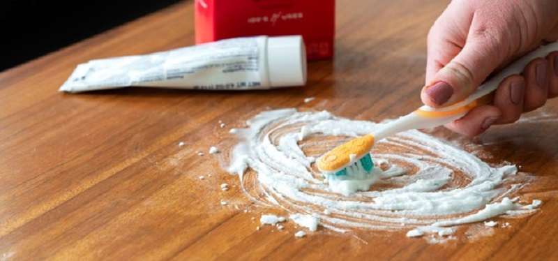 how to remove sticker glue from wood furniture